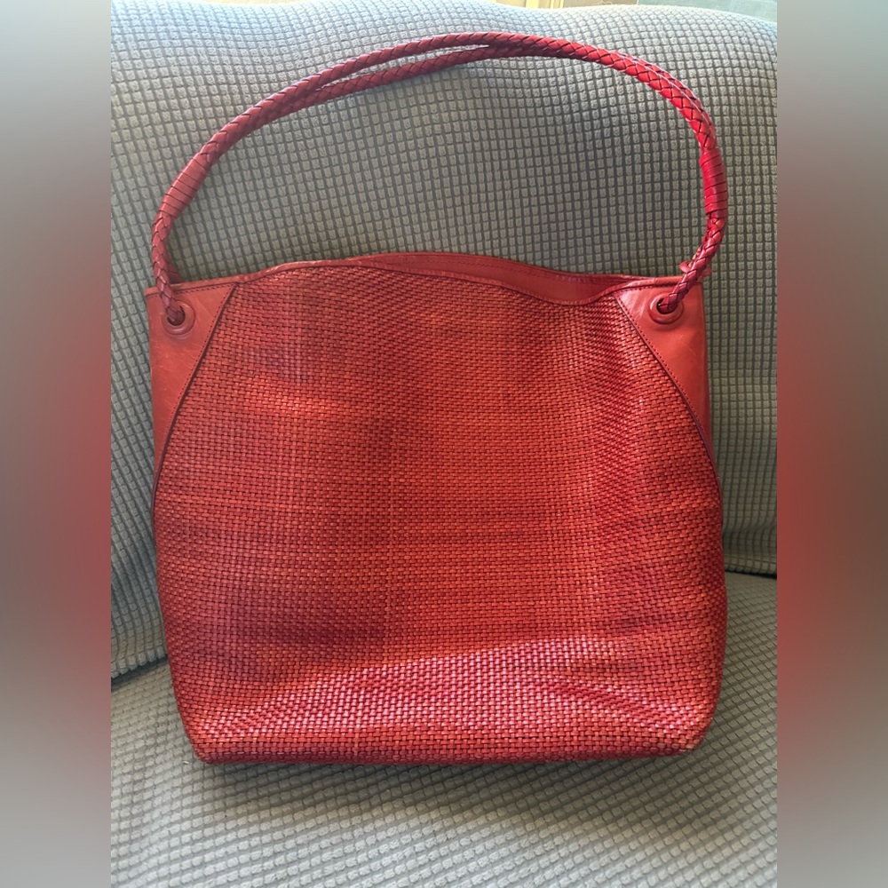 Tweed woven Paolo Massi leather bag